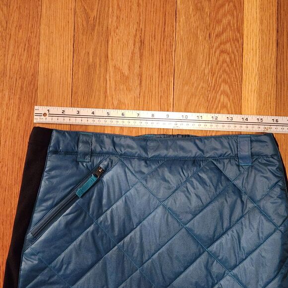 SKHOOP Quilted Insulated Mini Skirt, Deep Lake Blue, Winter Activewear Sz L - Picture 5 of 10
